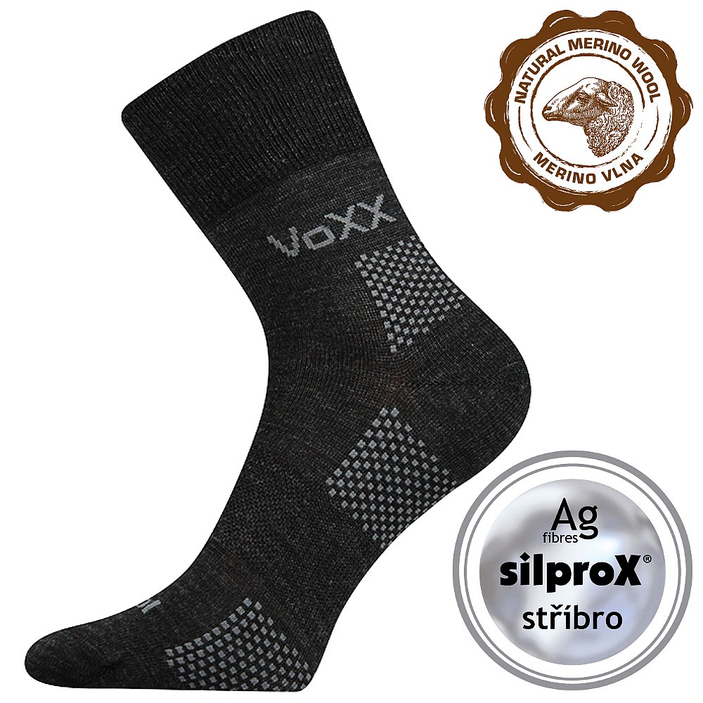 ORIONIS antibakteriální merino ponožky se stříbrem VoXX 39-42 tm. šedá