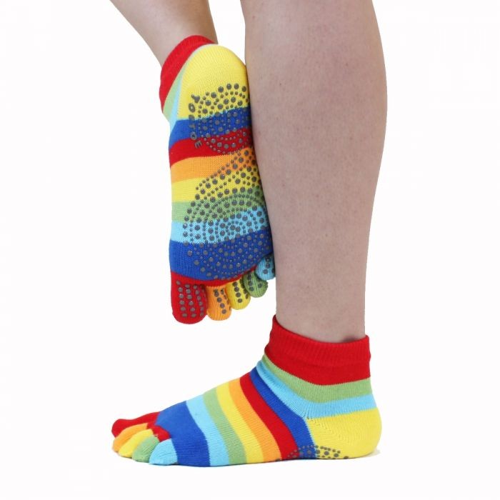 JOGA trainer ABS protiskluzové prstové ponožky ToeToe rainbow (duha) S