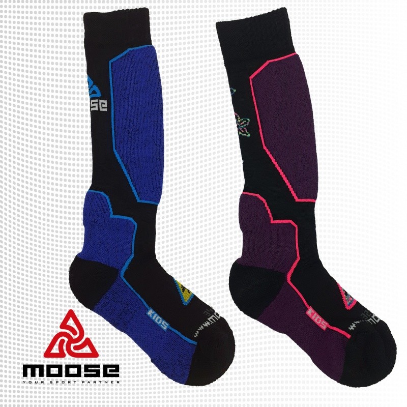 KIDS SNOW EXTRA dětské vlněné podkolenky Moose 34-35 modrá