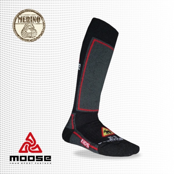 KIDS SNOW EXTRA dětské vlněné podkolenky Moose 32-33 tm. šedá
