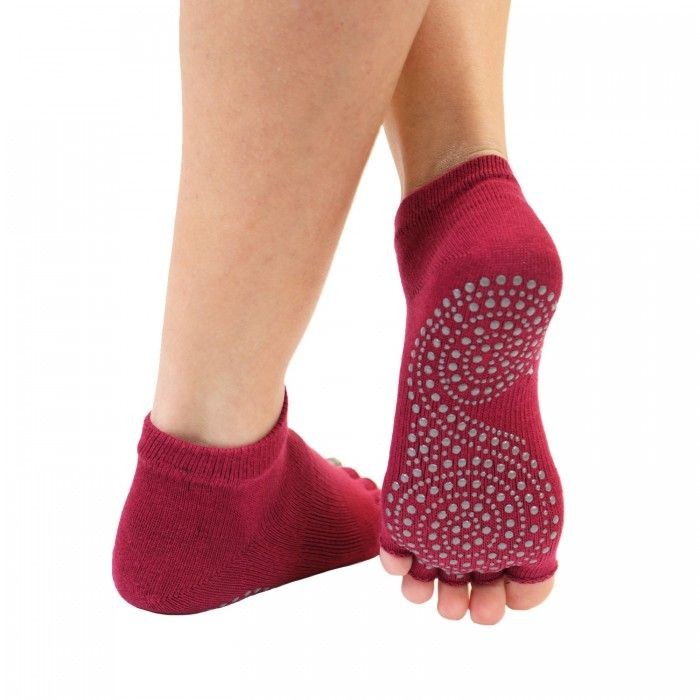 JOGA NO FINGER trainer bezprstové ponožky protiskluzové ToeToe červená L