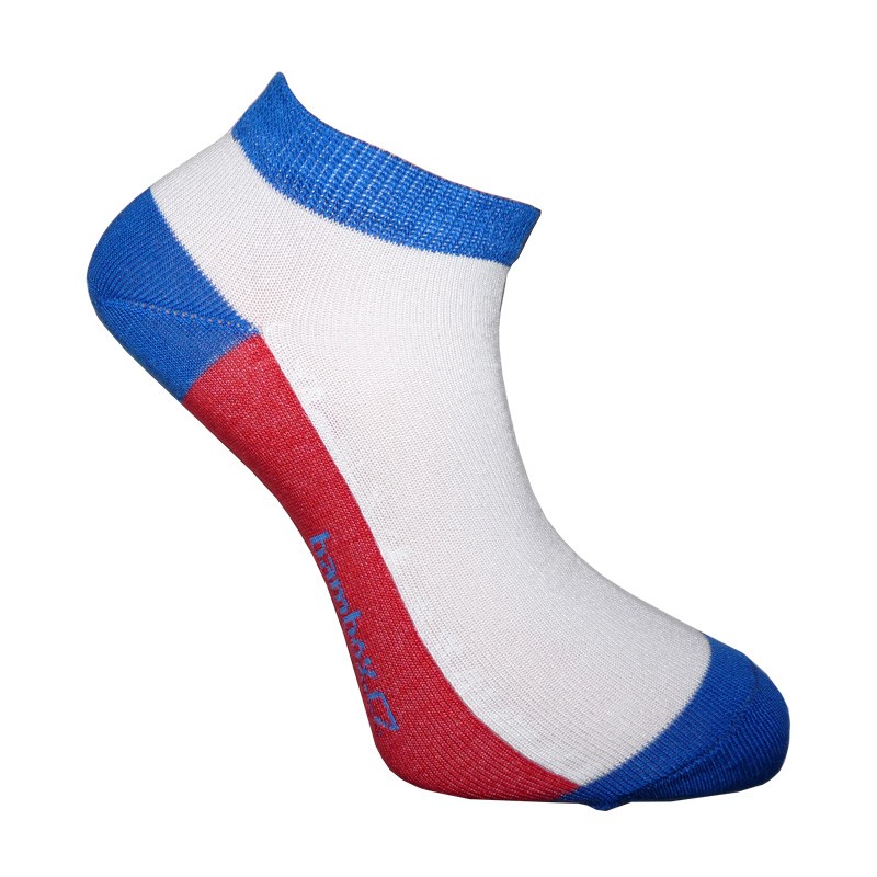 Levně SNEAKER FLAG nízké bambusové ponožky BAMBOX 39-42 bílá / modrá / červená