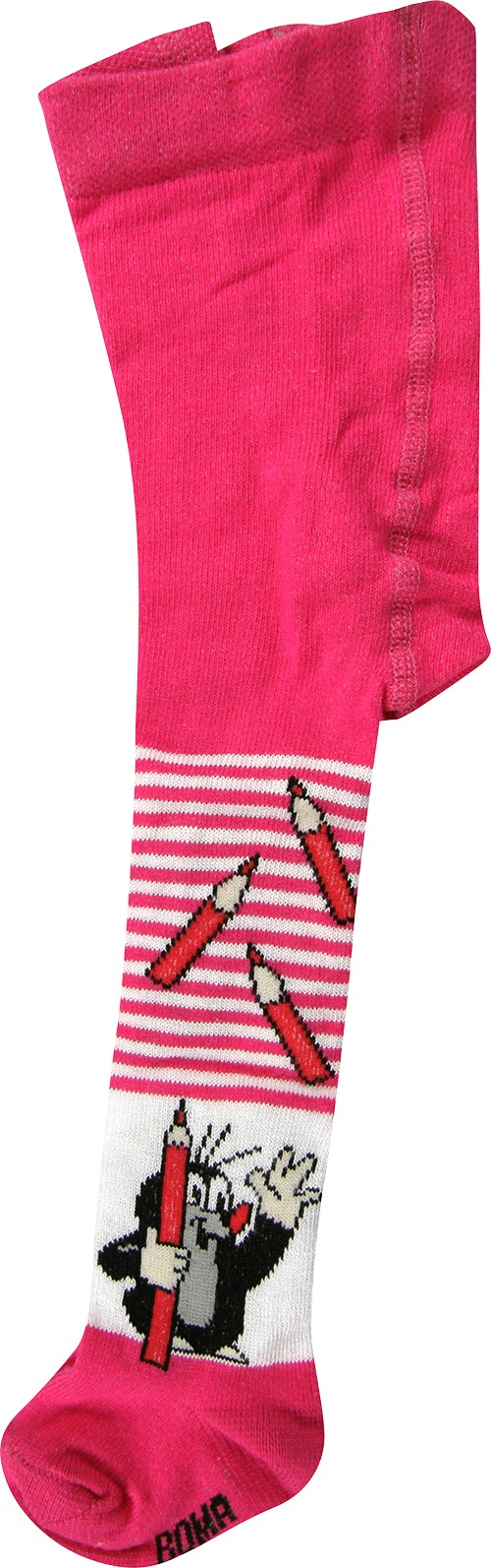 KR 222 dětské bavlněné punčocháče Boma - KRTEČEK magenta 110-116