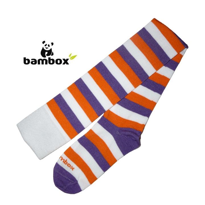 Levně BX-OVER FUN bambusové nadkolenky BAMBOX 35-38 bílá / fialová / oranžová