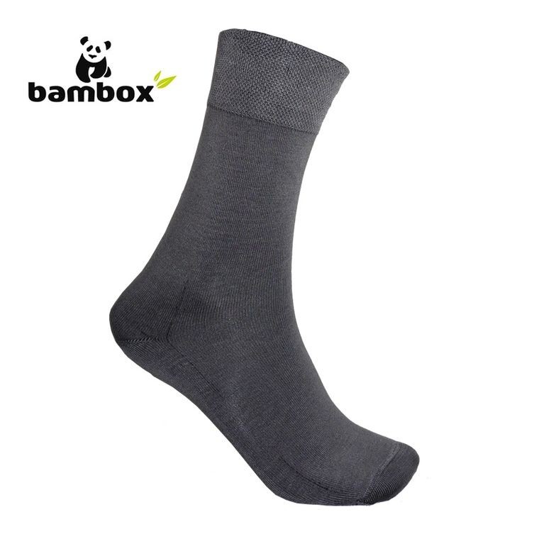 EXTRA BOX - MANAGER luxusní bambusové ponožky Bambox 47-50 tm. šedá 4 páry