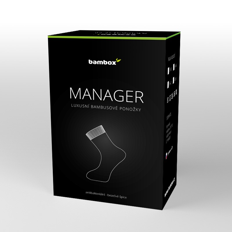 EXTRA BOX - MANAGER luxusní bambusové ponožky Bambox 39-42 mix barev 4 páry