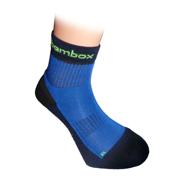 Levně BX-2 FUN bambusové kotníčkové ponožky BAMBOX 39-42 černá / modrá