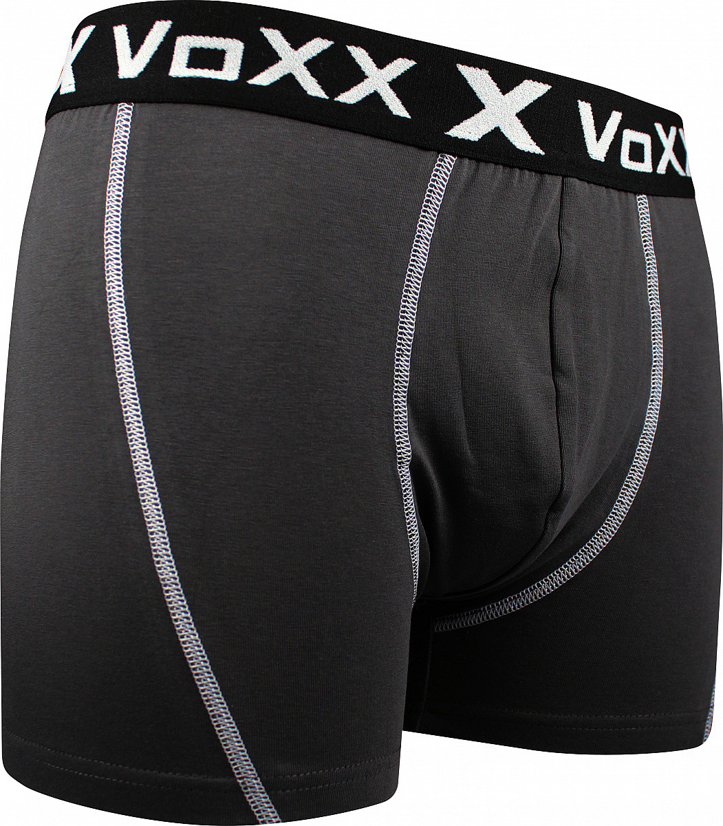 KVIDO II pánské bavlněné elastické boxerky VoXX šedá XXL