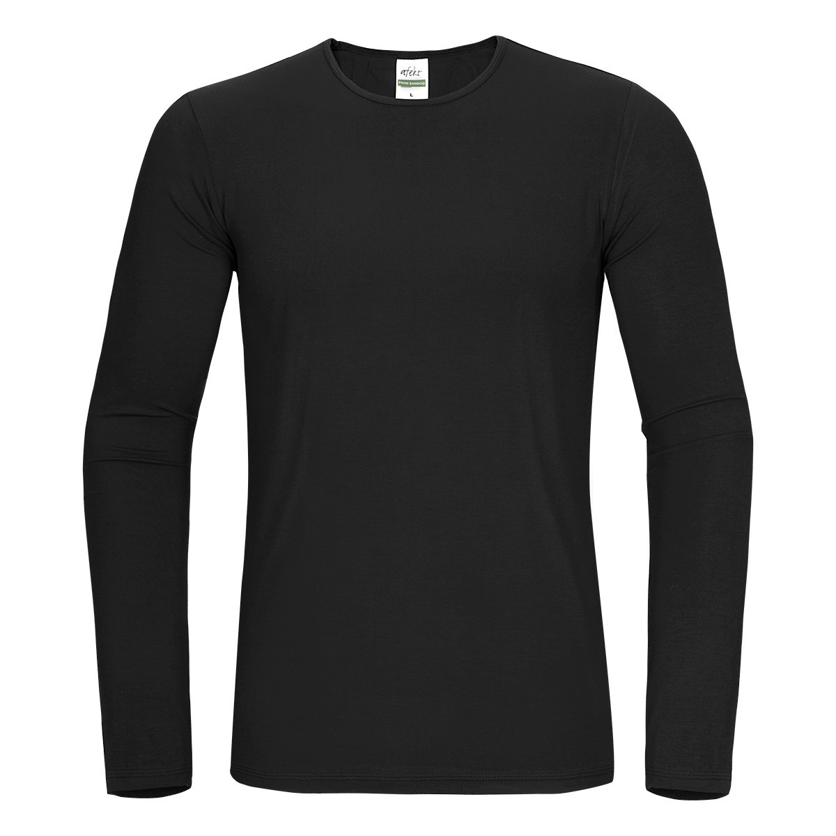 SLIM LONG pánské bambusové tričko dlouhý rukáv Bambutik černá M