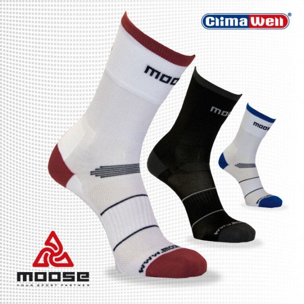 Levně Race EXTRA sportovní cyklo ponožky Moose bílá / červená M