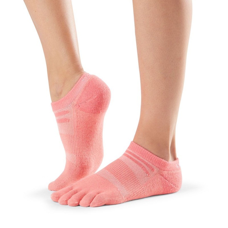 MEDIUMWEIGHT NO SHOW sportovní prstové ponožky ToeSox korálová M
