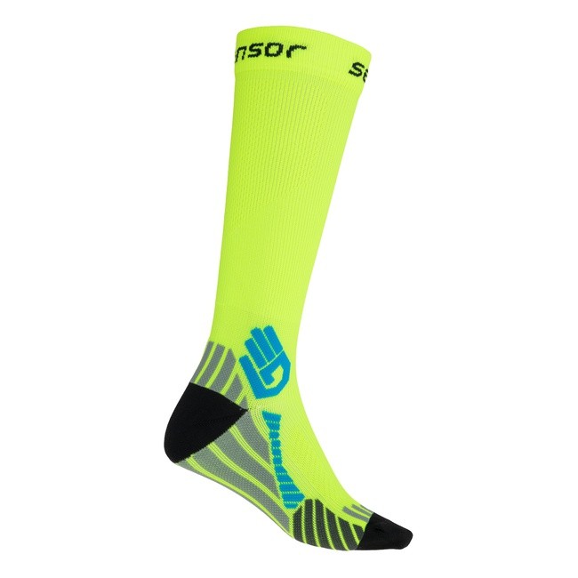 COMPRESS reflexní kompresní podkolenky Sensor 39-42 neon žlutá