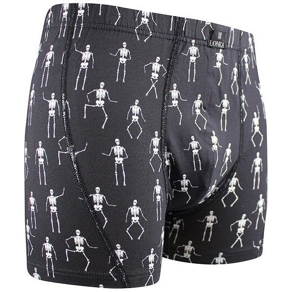 KEVIN pánské elastické boxerky - SKELETON