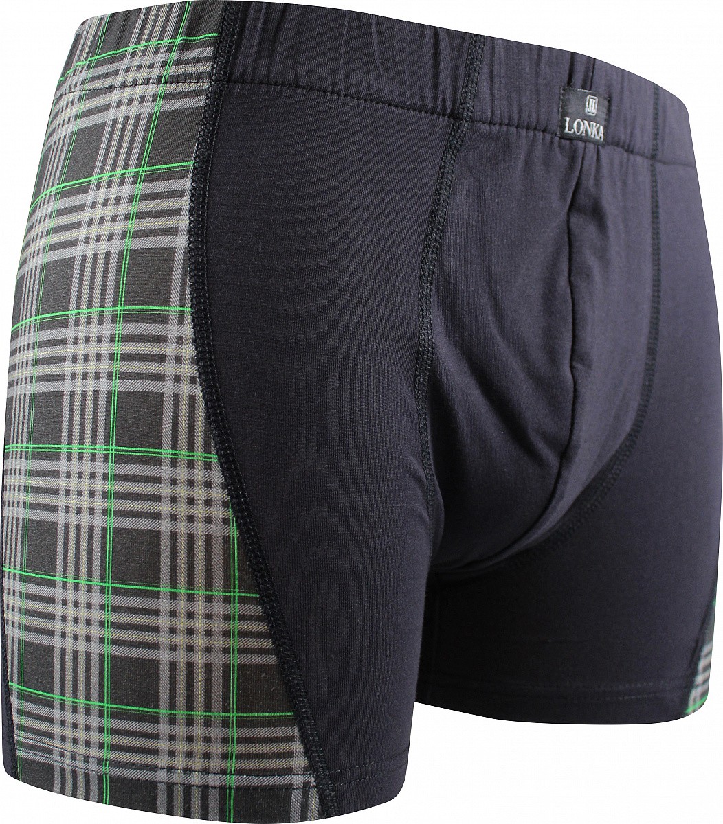 Levně KAMIL image pánské elastické boxerky - TARTAN šedá M