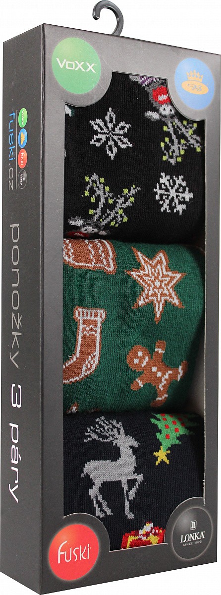 DEBOX barevné vánoční ponožky VoXX - VANOCE 35-38