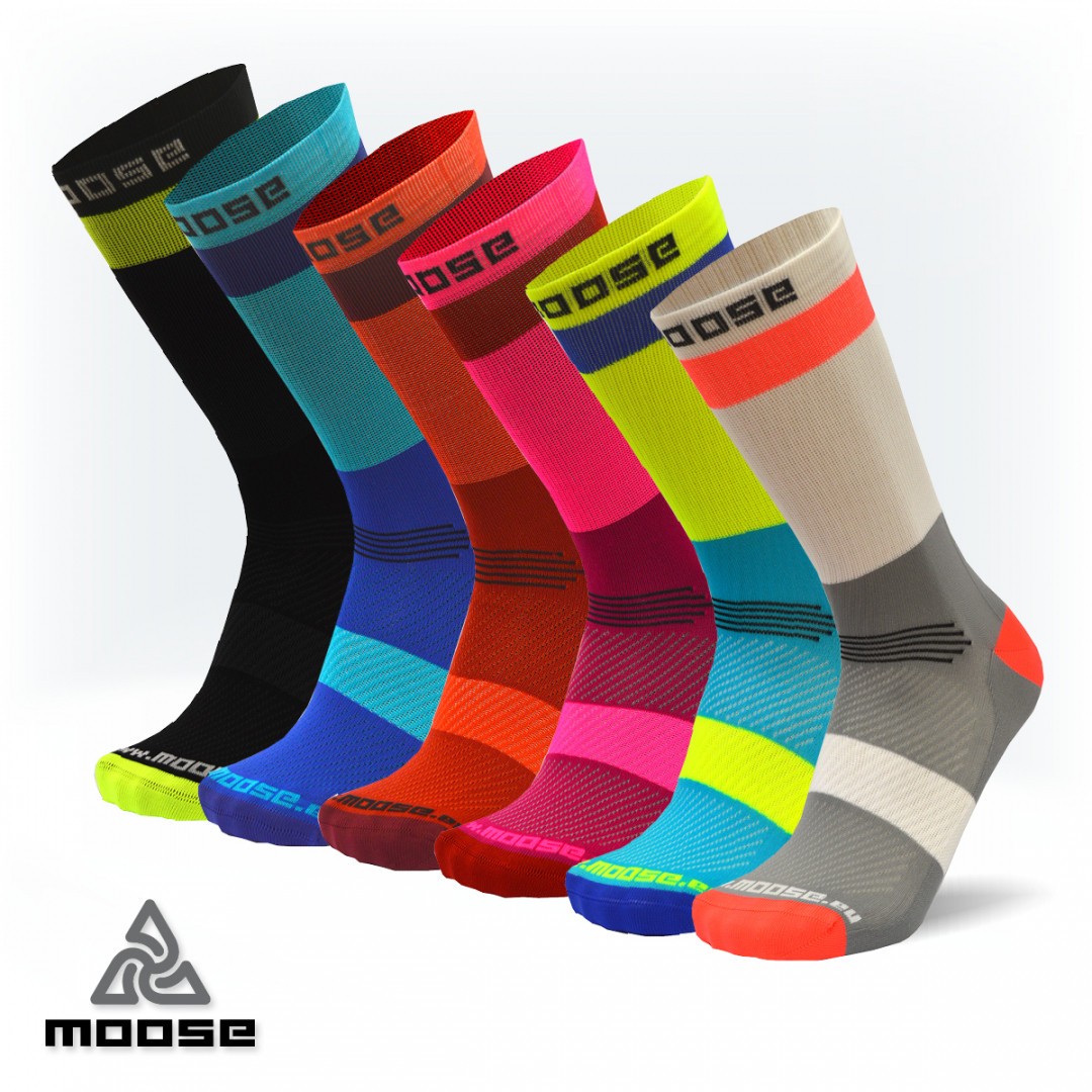 Levně RACE POLY sportovní cyklo ponožky Moose šedá M