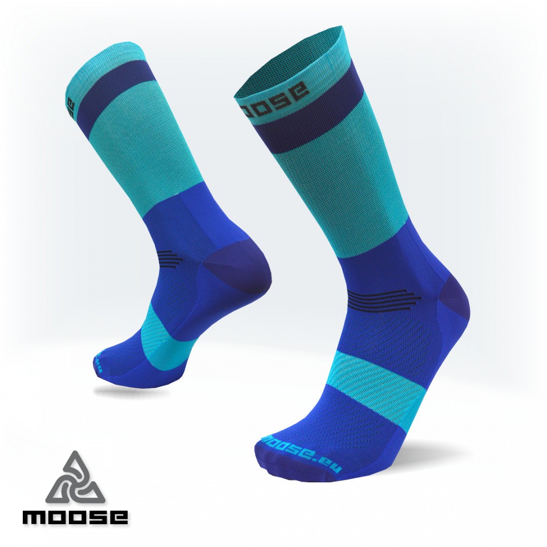 RACE POLY sportovní cyklo ponožky Moose modrá S