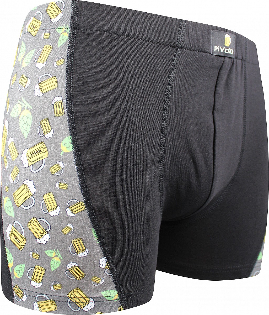 KAMIL image pánské elastické boxerky - PIVEČKA tm. šedá XL