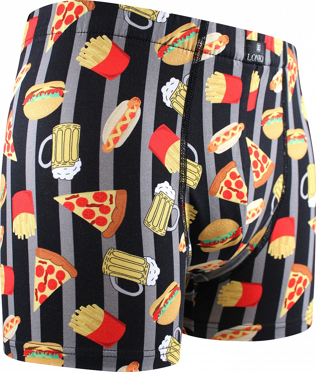 Levně KEVIN IMAGE pánské elastické boxerky - FASTFOOD XXL