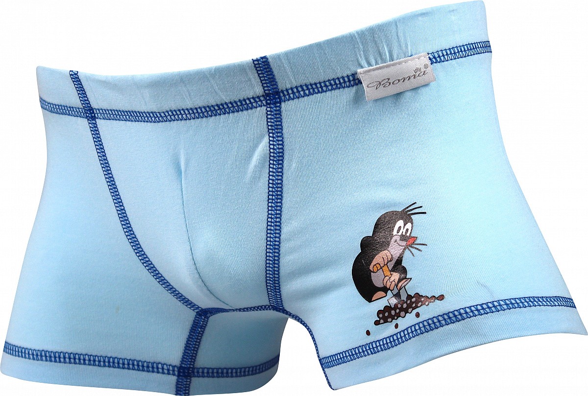 KR 003 dětské pohádkové boxerky s krtečkem Boma 110-116 sv. modrá