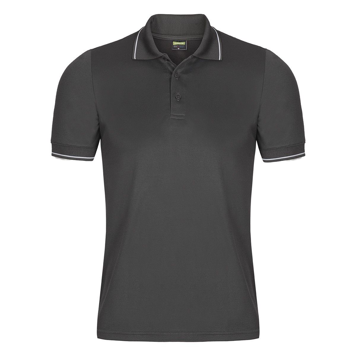 POLO DF pánské bambusové triko s proužkem Bambutik šedá M