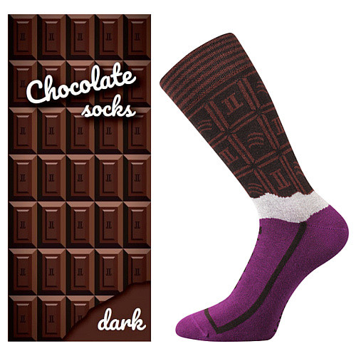 CHOCOLATE sladké veselé ponožky Lonka dámská hořká