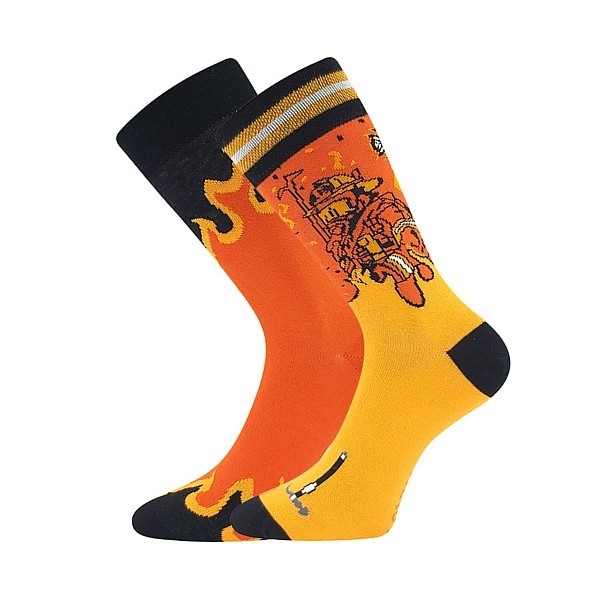 DOBLE barevné ponožky Lonka - HASIČI