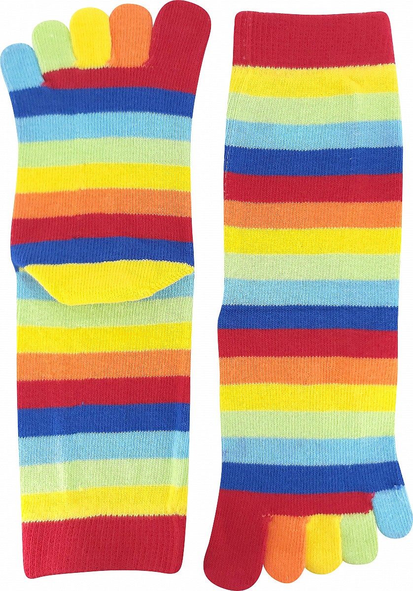 PRSTAN barevné prstové ponožky Boma - vzor 10 42-46 rainbow (duha)