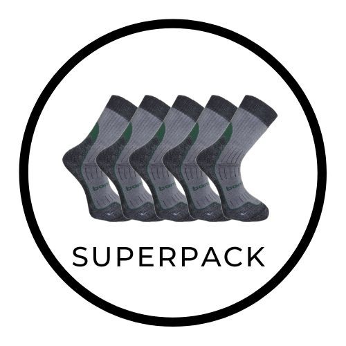 SUPERPACK - BX-7 DURABLE bambusové ponožky BAMBOX - 5párů 39-42 černá / červená