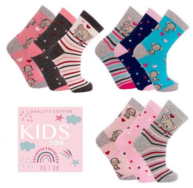 KOČKY dětské barevné ponožky TRENDY SOCKS 23-26 náhodný mix