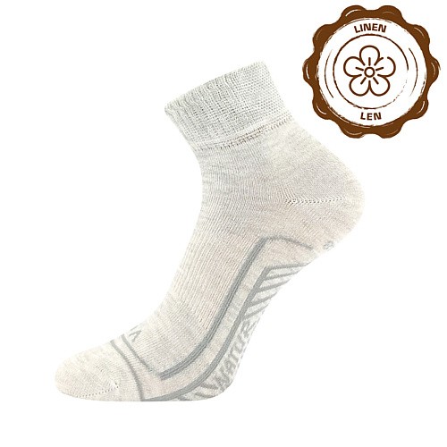 LINEMUM slabé lněné ponožky VoXX 35-38 režná