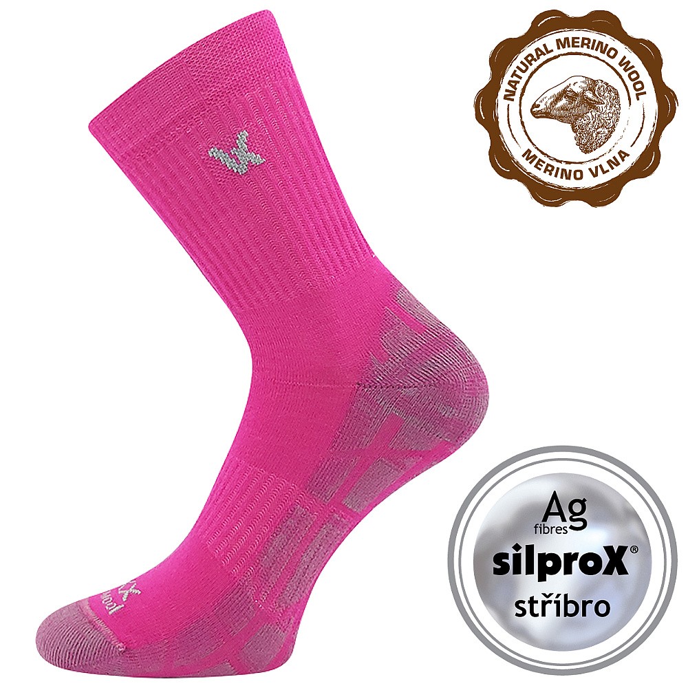 TWARIX sportovní merino ponožky s masážním chodidlem VoXX 39-42 fuchsia
