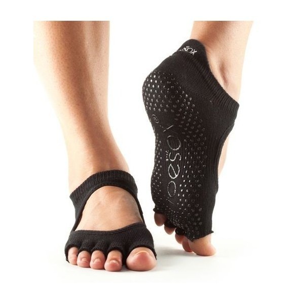 Levně BELLARINA bezprstové protiskluzové ponožky ToeSox - BLACK černá L