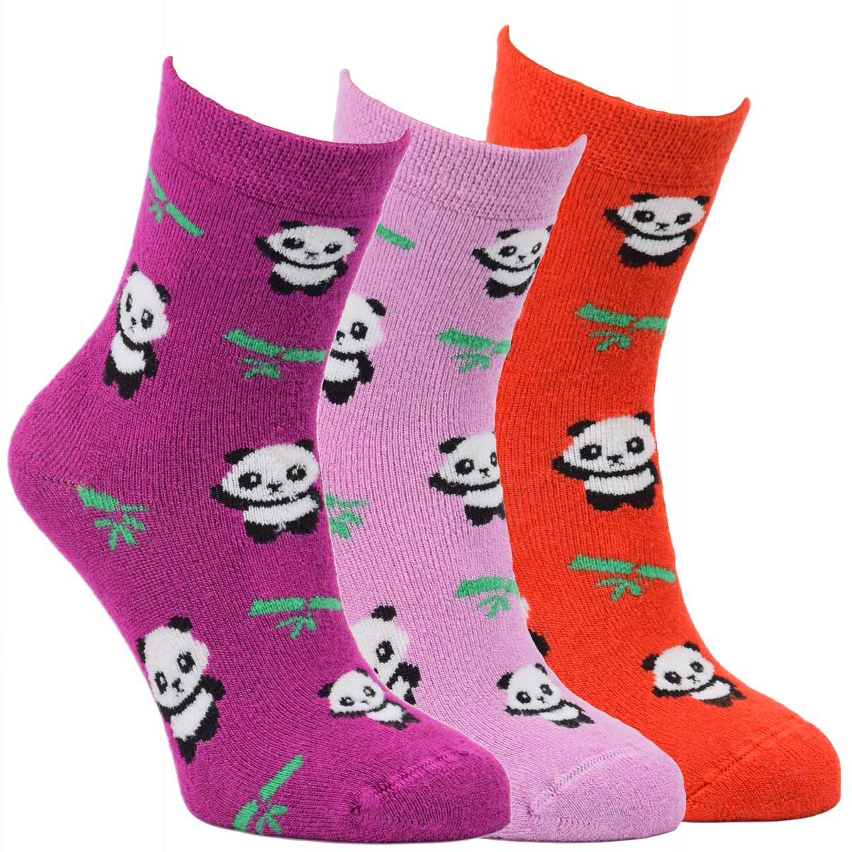 Dětské bambusové barevné froté ponožky Panda RS 31-34 mix - HOLKA