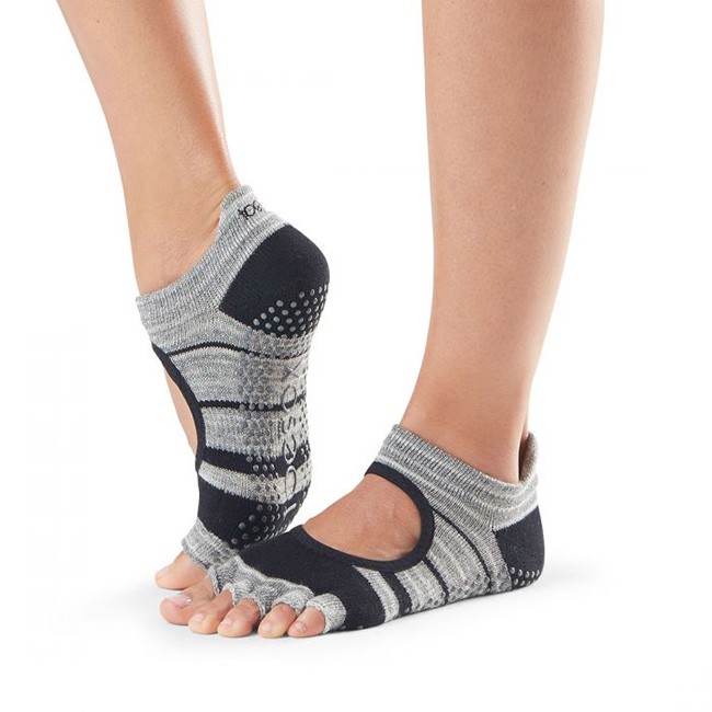 Levně BELLARINA bezprstové protiskluzové ponožky ToeSox - GRAPHITE S
