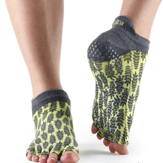 Levně LOW RISE bezprstové protiskluzové ponožky ToeSox - CITRON M