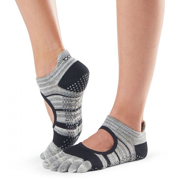 Levně BELLARINA prstové protiskluzové ponožky ToeSox - GRAPHITE S
