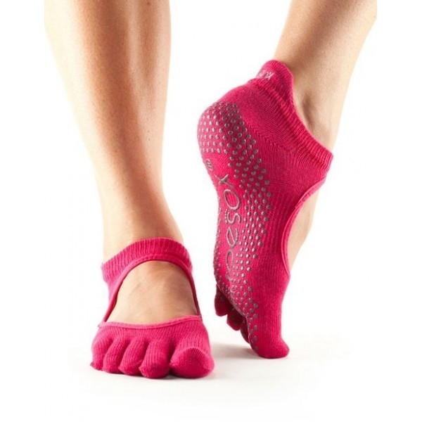Levně BELLARINA prstové protiskluzové ponožky ToeSox - FUCHSIA L