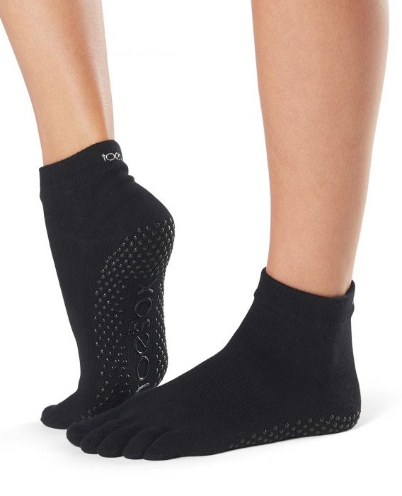 Levně ANKLE nízké ABS prstové ponožky ToeSox - BLACK L