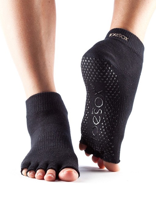 Levně ANKLE nízké ABS bezprstové ponožky ToeSox - BLACK S