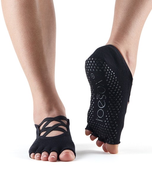 Levně ELLE bezprstové protiskluzové ponožky ToeSox - BLACK S