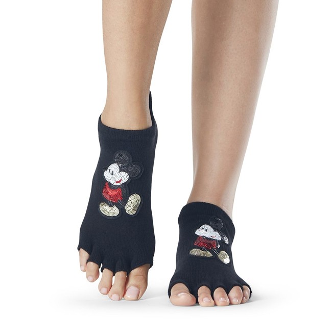 Levně LOW RISE bezprstové protiskluzové ponožky ToeSox - CLASSIC MICKEY DISNEY M