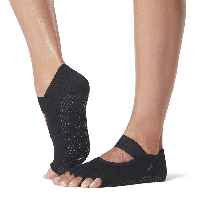 MIA bezprstové protiskluzové ponožky ToeSox - BLACK S