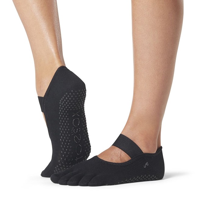 MIA prstové protiskluzové ponožky ToeSox - BLACK S