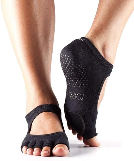 Levně PLIE extra nízké bezprstové ponožky s výztuží ToeSox černá M