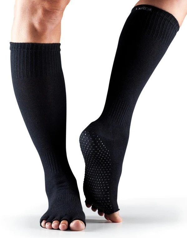 Levně SCRUNCH KNEE bezprstové protiskluzové podkolenky ToeSox - BLACK L
