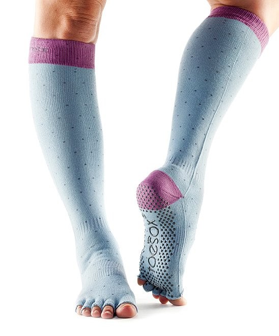 Levně SCRUNCH KNEE bezprstové protiskluzové podkolenky ToeSox - POLKA M