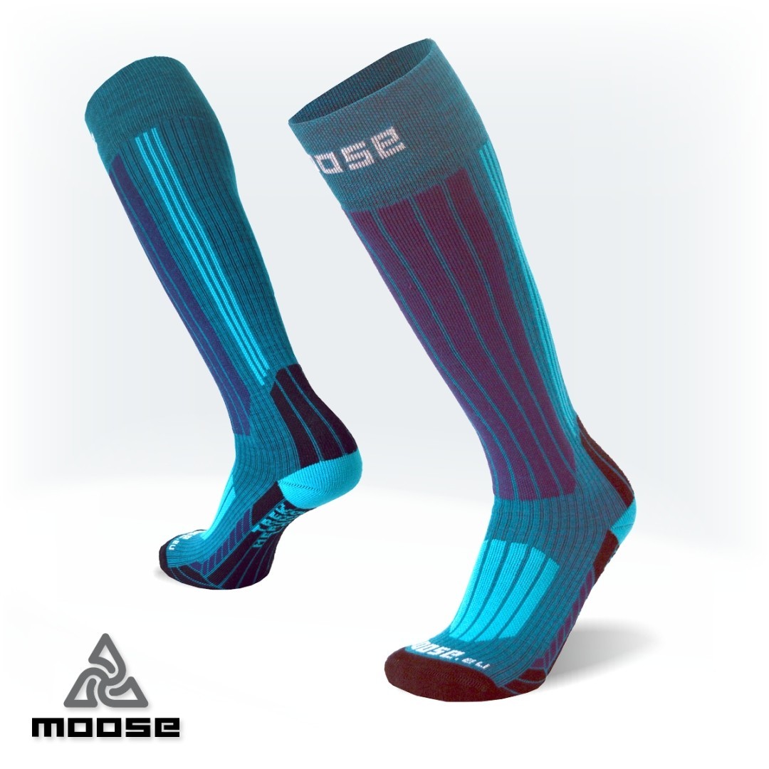 TREK LONG merino turistické podkolenky Moose tyrkysová XL