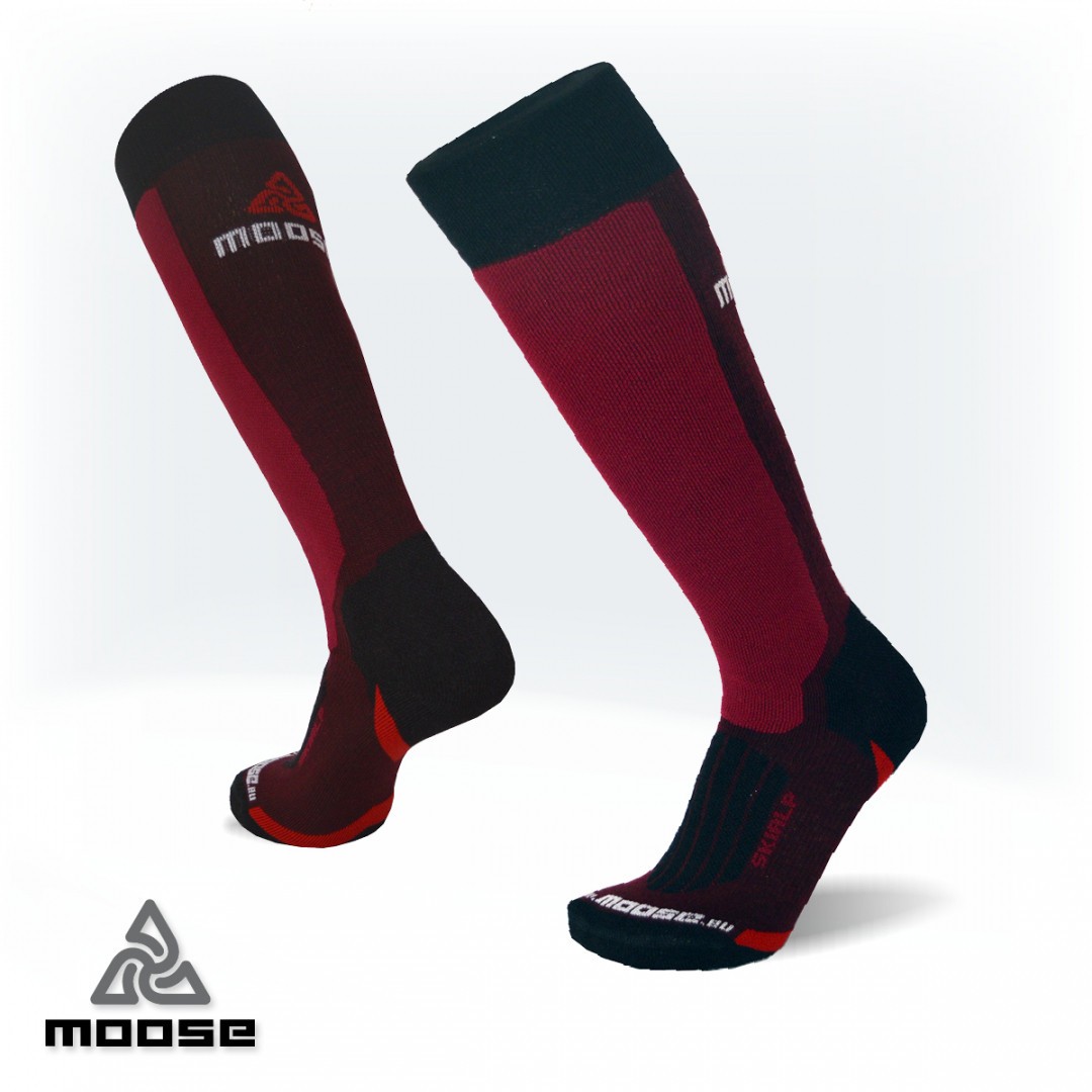 SKIALP merino celoelastické podkolenky Moose červená XXL