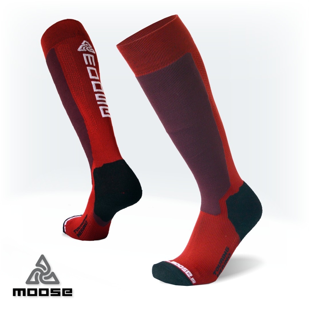 TOURING MERINO elastické funkční podkolenky Moose červená M